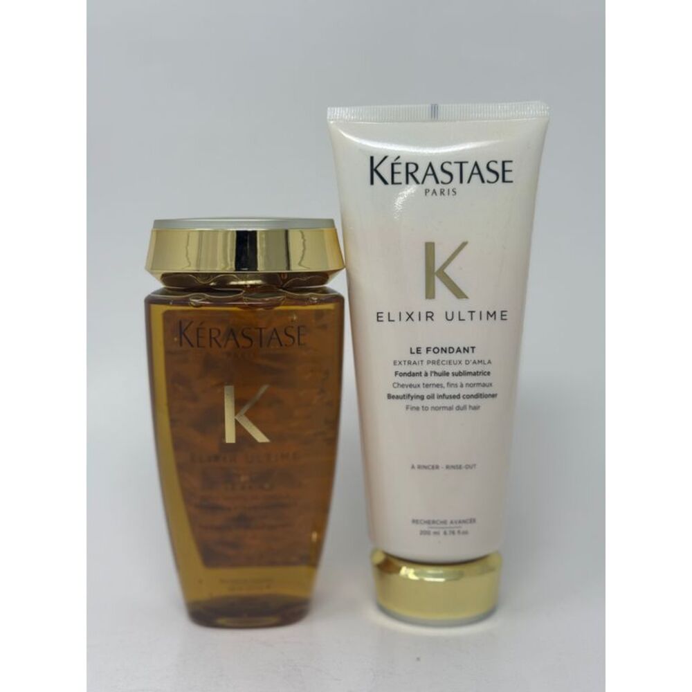 Kerastase Elixir Ultime Le Bain Shampoo 8.5 oz and Le Fondant Conditioner 6.8 oz